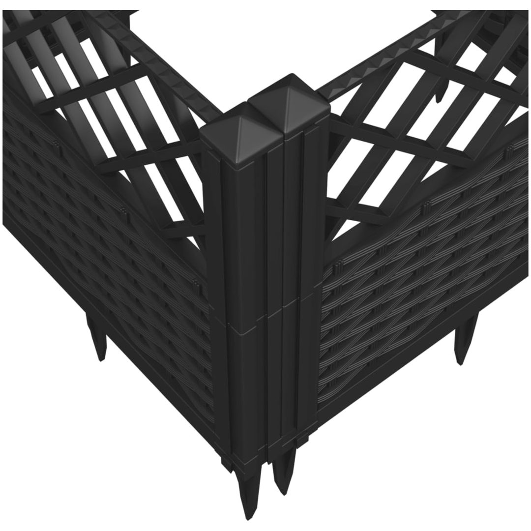 Odlingslåda med piggar svart PP vidaXL 43,5 x 43,5 x 43,5 cm – bild 7