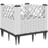 Odlingslåda med piggar vit PP vidaXL 43,5 x 43,5 x 43,5 cm – miniatyr 2