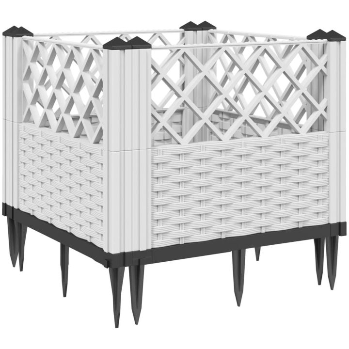 Odlingslåda med piggar vit PP vidaXL 43,5 x 43,5 x 43,5 cm – bild 2