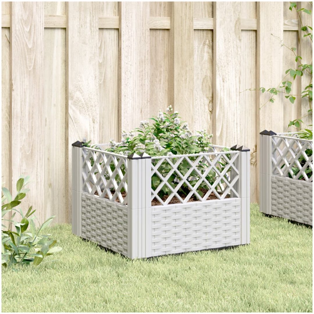 Odlingslåda med piggar vit PP vidaXL 43,5 x 43,5 x 43,5 cm – bild 3