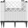 Odlingslåda med piggar vit PP vidaXL 43,5 x 43,5 x 43,5 cm – miniatyr 4