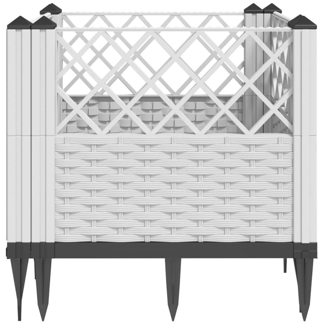 Odlingslåda med piggar vit PP vidaXL 43,5 x 43,5 x 43,5 cm – bild 5