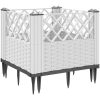 Odlingslåda med piggar vit PP vidaXL 43,5 x 43,5 x 43,5 cm – miniatyr 6