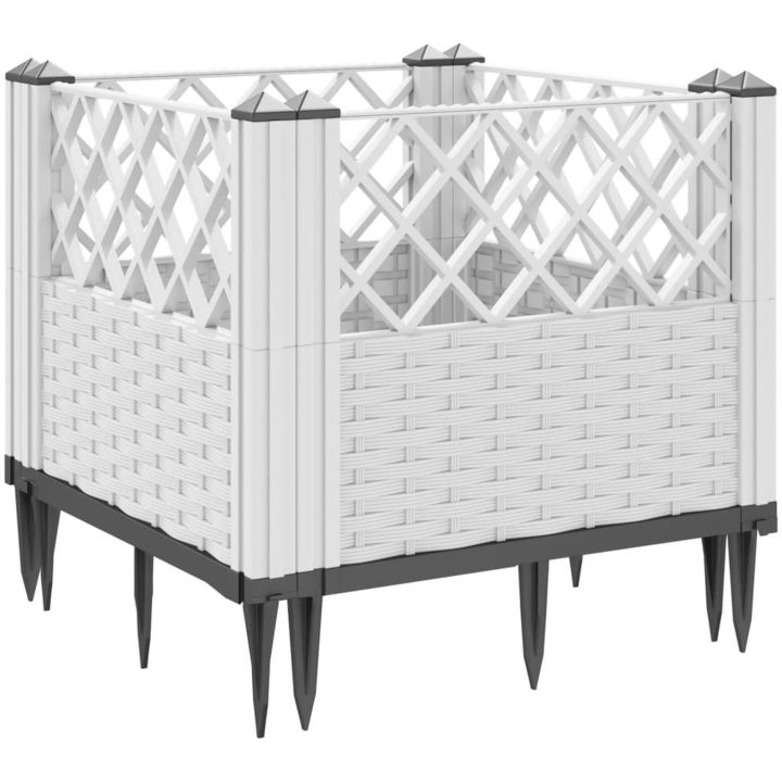 Odlingslåda med piggar vit PP vidaXL 43,5 x 43,5 x 43,5 cm – bild 6