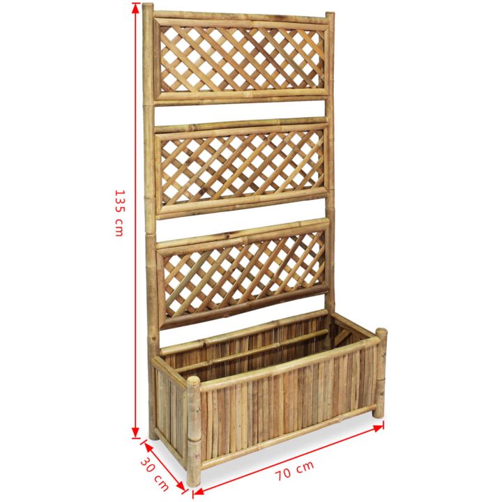 Odlingslåda med spaljé bambu vidaXL 70 cm – bild 7