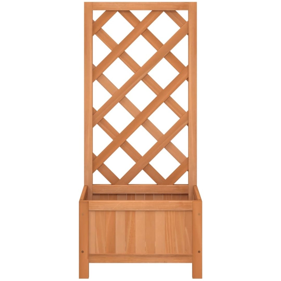 Odlingslåda med spaljé brun massivt granträ vidaXL 40 x 30 x 90 cm – bild 4