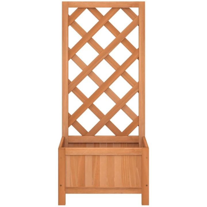 Odlingslåda med spaljé brun massivt granträ vidaXL 40 x 30 x 90 cm – bild 4