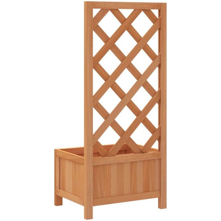 Odlingslåda med spaljé brun massivt granträ vidaXL 40 x 30 x 90 cm – bild 6