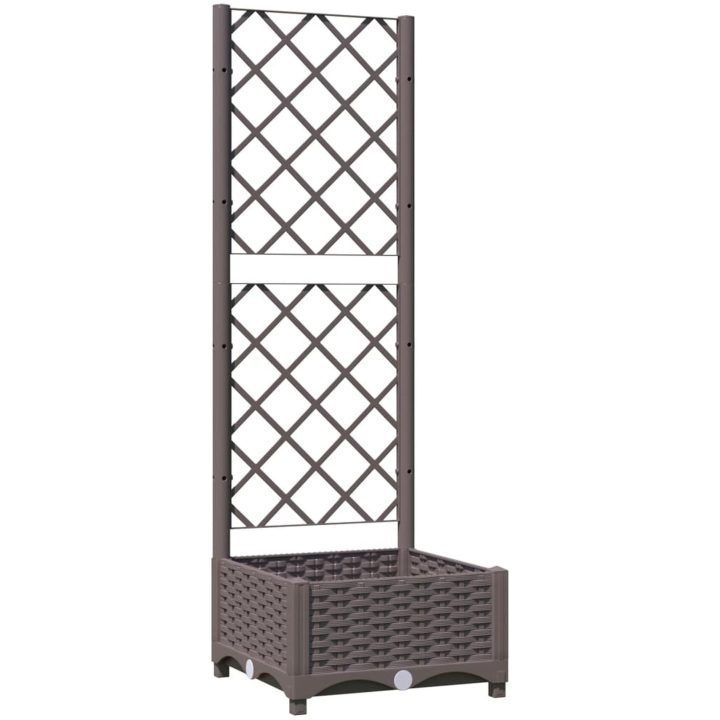 Odlingslåda med spaljé brun PP vidaXL 40 x 40 x 121.5 cm – bild 2