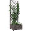 Odlingslåda med spaljé brun PP vidaXL 40 x 40 x 121.5 cm – miniatyr 3