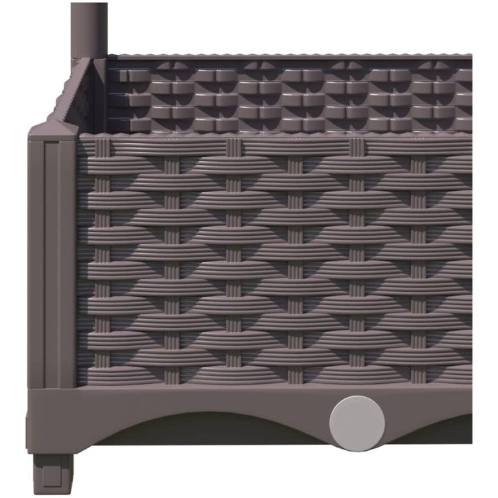 Odlingslåda med spaljé brun PP vidaXL 40 x 40 x 121.5 cm – bild 7