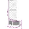 Odlingslåda med spaljé brun PP vidaXL 40 x 40 x 121.5 cm – miniatyr 8