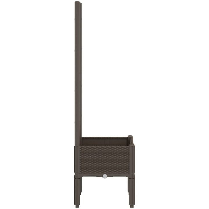 Odlingslåda med spaljé brun PP vidaXL 40 x 40 x 142 cm – bild 4