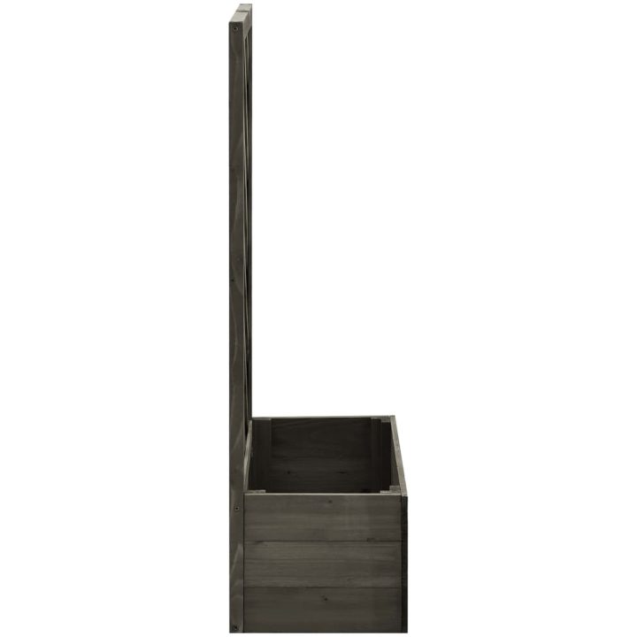 Odlingslåda med spaljé grå 50x25x90 cm massivt granträ vidaXL – bild 3