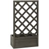 Odlingslåda med spaljé grå 50x25x90 cm massivt granträ vidaXL – miniatyr 4