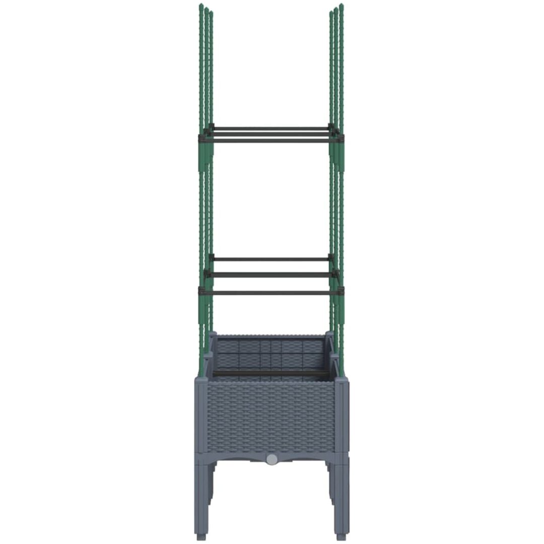 Odlingslåda med spaljé grå PP vidaXL 80 x 40 x 142,5 cm – bild 4