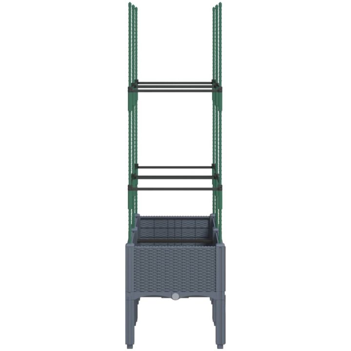 Odlingslåda med spaljé grå PP vidaXL 80 x 40 x 142,5 cm – bild 4