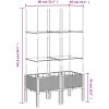 Odlingslåda med spaljé grå PP vidaXL 80 x 40 x 142,5 cm – miniatyr 7