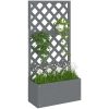 Odlingslåda med spaljé grå WPC vidaXL 65 x 33 x 135 cm – miniatyr 3