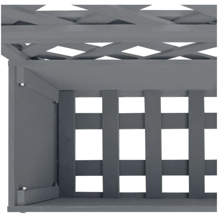 Odlingslåda med spaljé grå WPC vidaXL 65 x 33 x 135 cm – bild 7