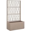 Odlingslåda med spaljé ljusbrun 80x36x140 cm PP vidaXL 80 x 36 x 140 cm – miniatyr 2
