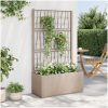 Odlingslåda med spaljé ljusbrun 80x36x140 cm PP vidaXL 80 x 36 x 140 cm – miniatyr 1