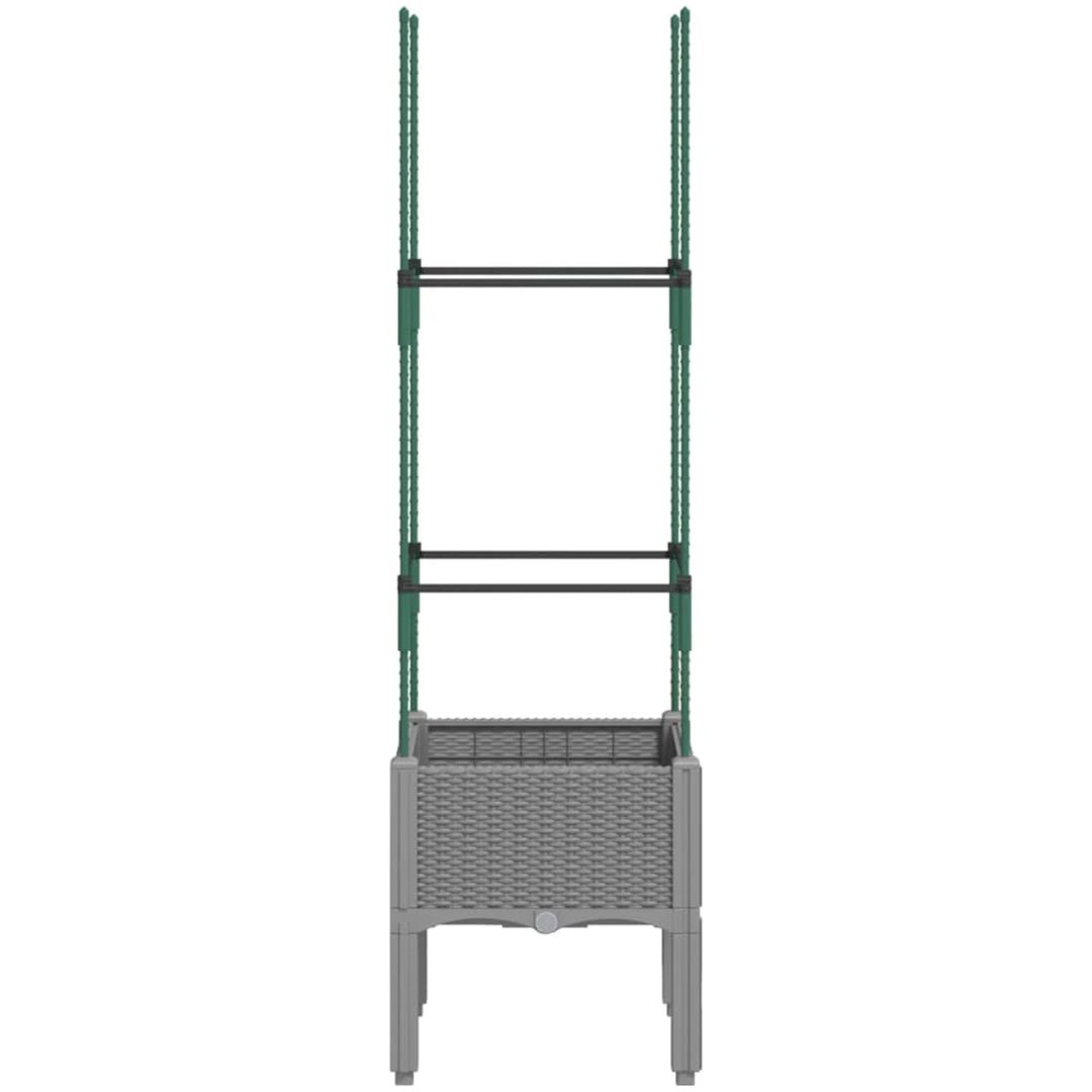 Odlingslåda med spaljé ljusgrå 40x40x142,5 cm PP vidaXL 41 x 40 x 142,5 cm – bild 3