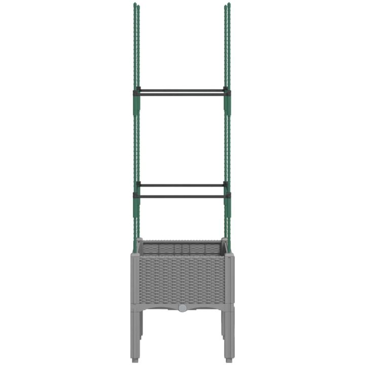 Odlingslåda med spaljé ljusgrå 40x40x142,5 cm PP vidaXL 41 x 40 x 142,5 cm – bild 3