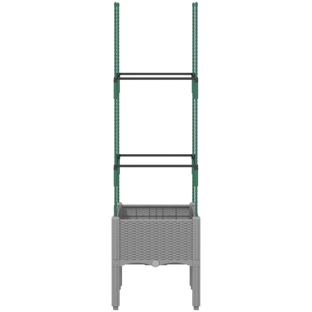Odlingslåda med spaljé ljusgrå 40x40x142,5 cm PP vidaXL 41 x 40 x 142,5 cm – bild 4