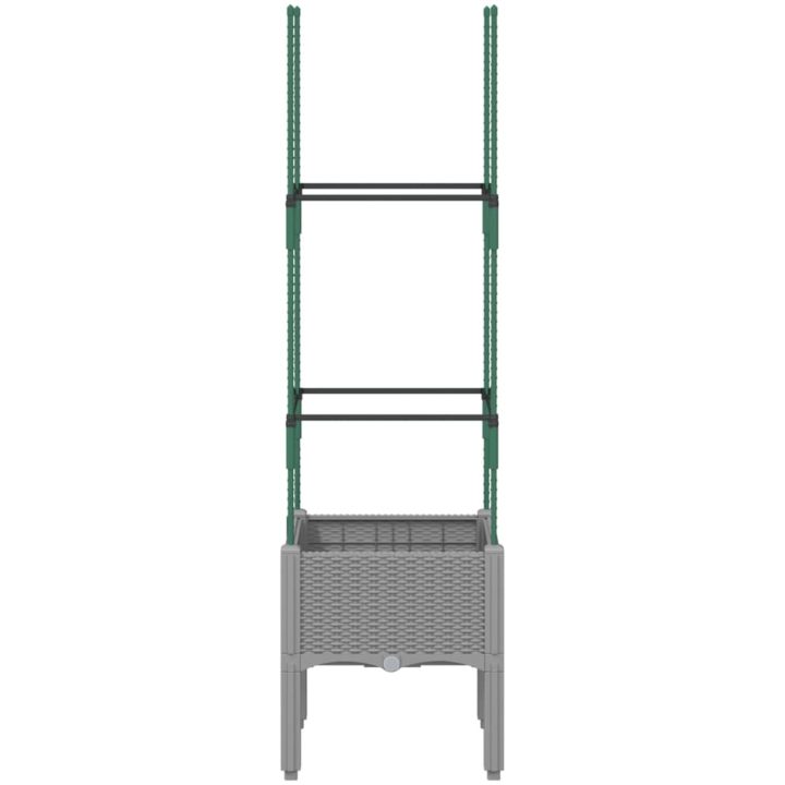 Odlingslåda med spaljé ljusgrå 40x40x142,5 cm PP vidaXL 41 x 40 x 142,5 cm – bild 4