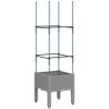 Odlingslåda med spaljé ljusgrå 40x40x142,5 cm PP vidaXL 41 x 40 x 142,5 cm – miniatyr 5