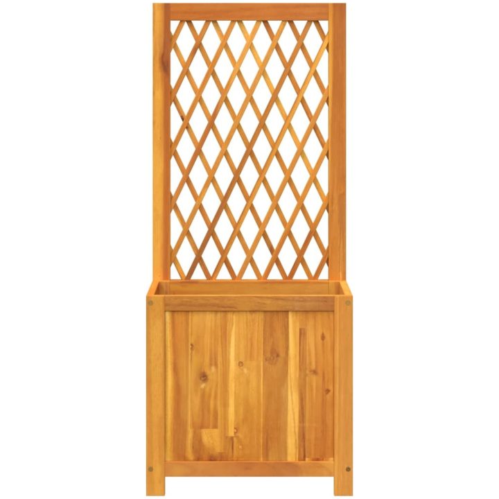 Odlingslåda med spaljé massiv akacia vidaXL 55 x 29.5 x 132 cm – bild 4