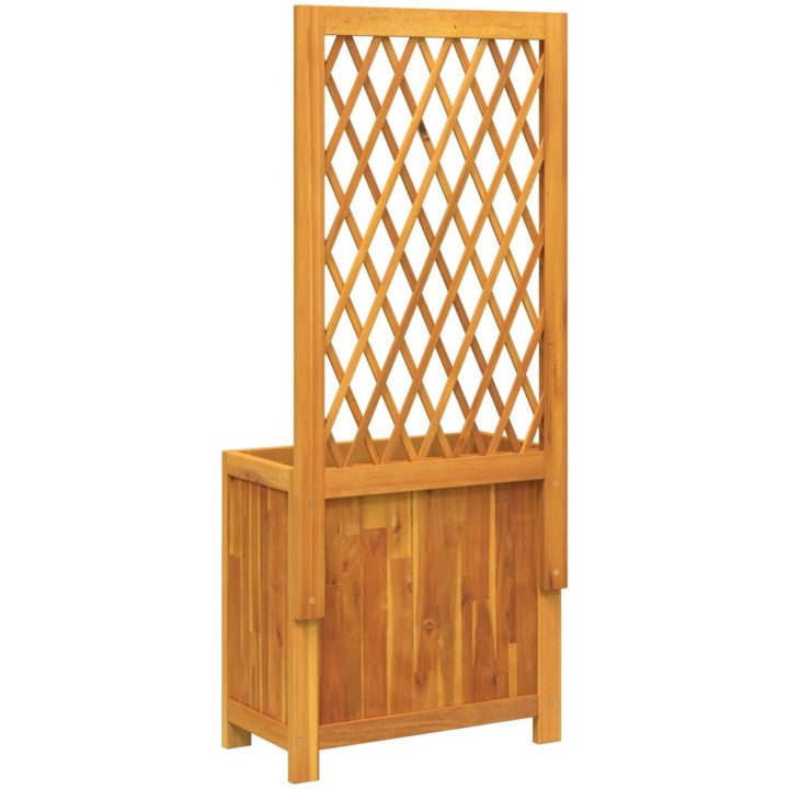 Odlingslåda med spaljé massiv akacia vidaXL 55 x 29.5 x 132 cm – bild 6