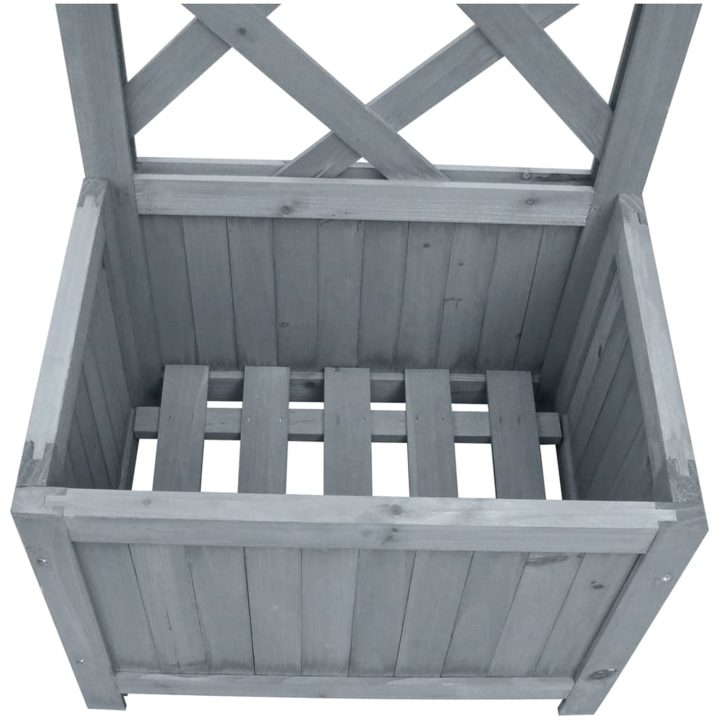 Odlingslåda med spaljé massivt granträ vidaXL 40 x 30 x 135 cm – bild 3