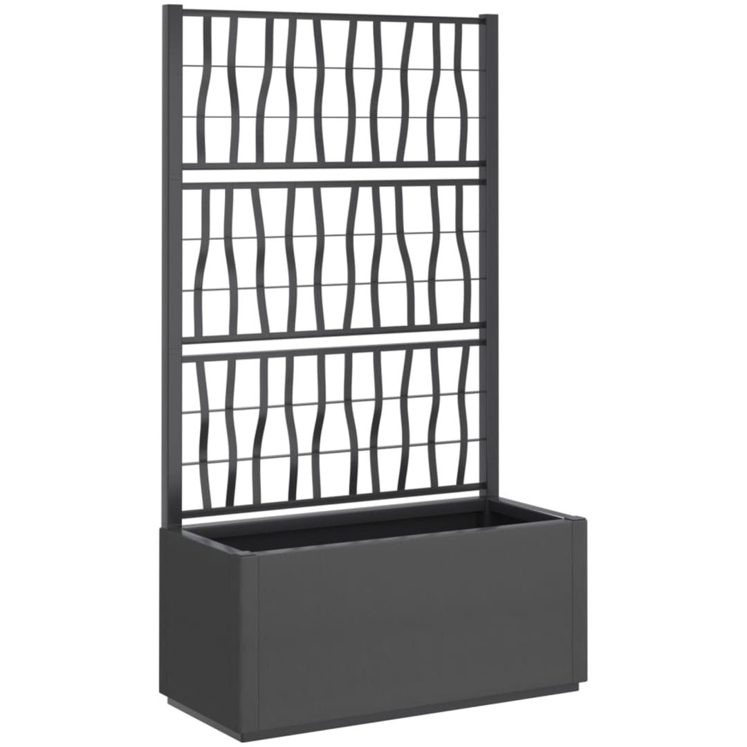 Odlingslåda med spaljé mörkgrå 80x36x140 cm PP vidaXL 80 x 36 x 140 cm – bild 2