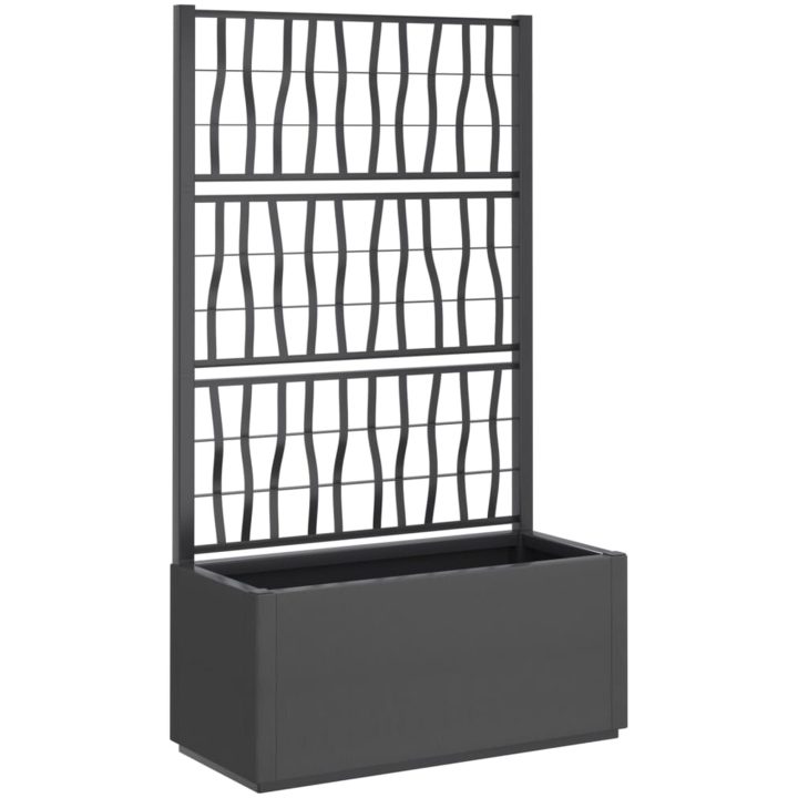 Odlingslåda med spaljé mörkgrå 80x36x140 cm PP vidaXL 80 x 36 x 140 cm – bild 2