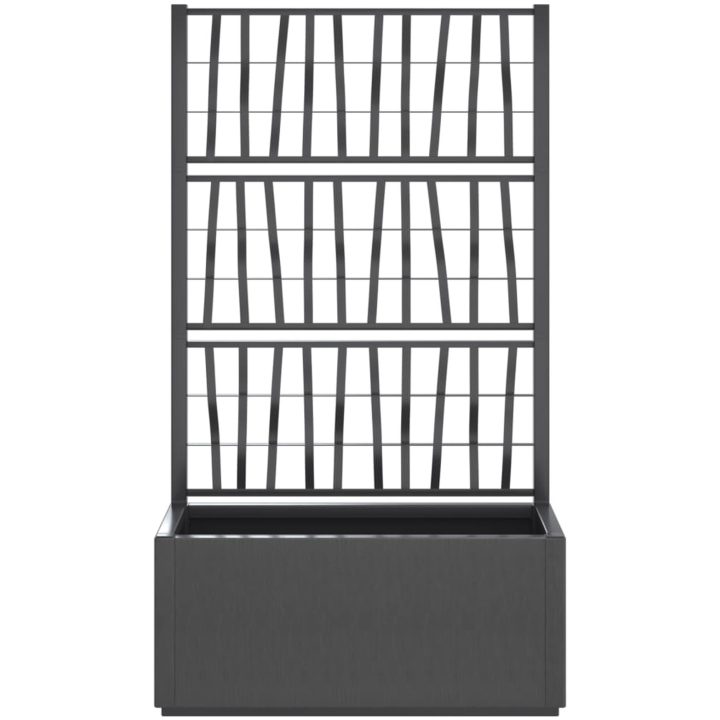 Odlingslåda med spaljé mörkgrå 80x36x140 cm PP vidaXL 80 x 36 x 140 cm – bild 3