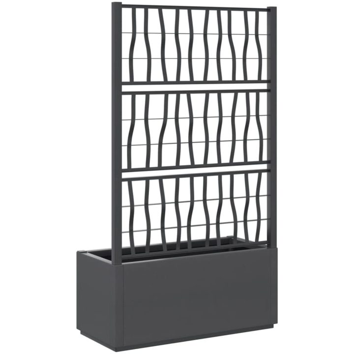 Odlingslåda med spaljé mörkgrå 80x36x140 cm PP vidaXL 80 x 36 x 140 cm – bild 5