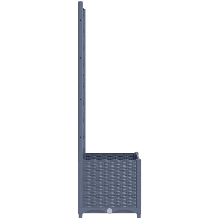 Odlingslåda med spaljé mörkgrå PP vidaXL 40 x 40 x 136 cm – bild 5