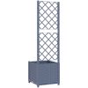 Odlingslåda med spaljé mörkgrå PP vidaXL 40 x 40 x 136 cm – miniatyr 6