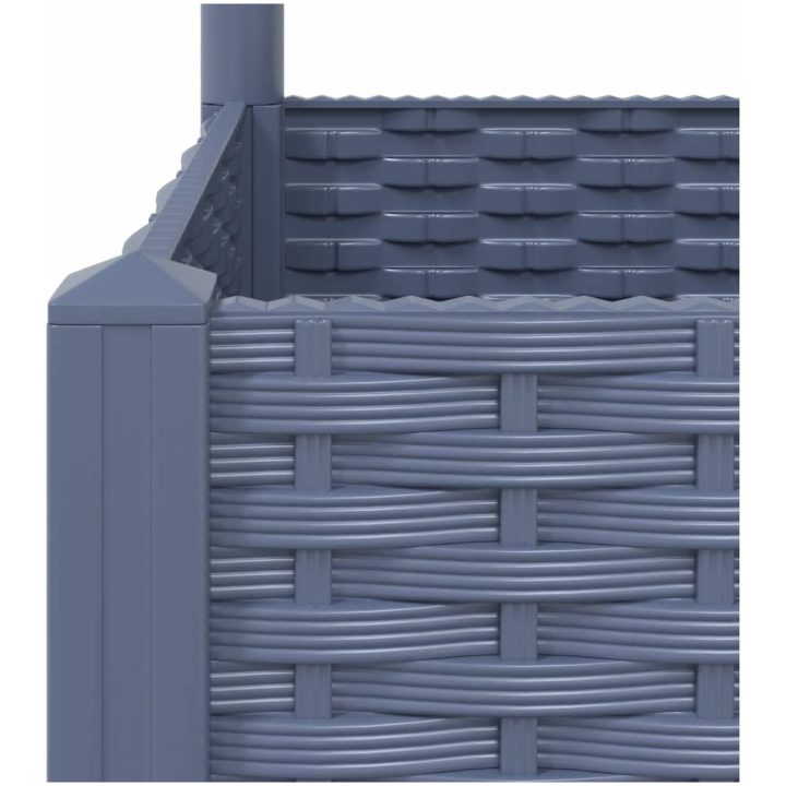 Odlingslåda med spaljé mörkgrå PP vidaXL 40 x 40 x 136 cm – bild 7