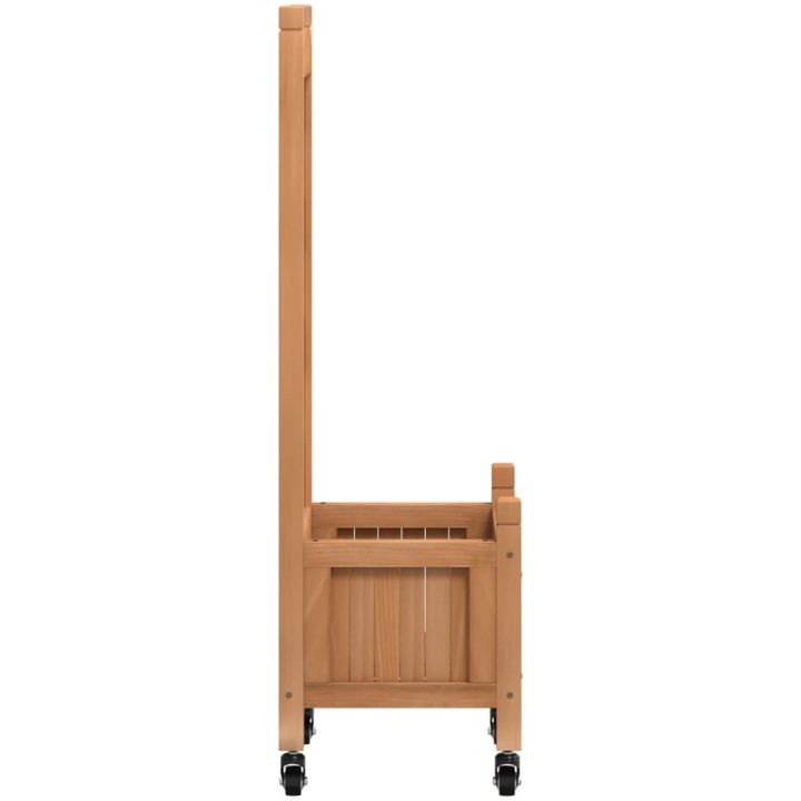 Odlingslåda med spaljé och hjul brun massivt granträ vidaXL 40 x 30 x 97.5 cm – bild 5