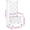 Odlingslåda med spaljé och hjul brun massivt granträ vidaXL 40 x 30 x 97.5 cm – miniatyr 9