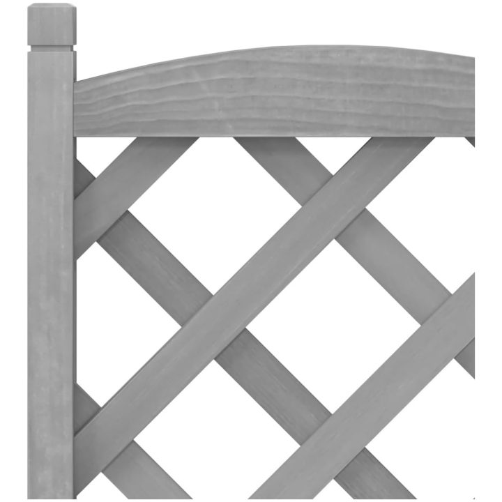 Odlingslåda med spaljé och hjul grå massivt granträ vidaXL 40 x 30 x 97.5 cm – bild 7