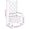 Odlingslåda med spaljé och hjul grå massivt granträ vidaXL 40 x 30 x 97.5 cm – miniatyr 9