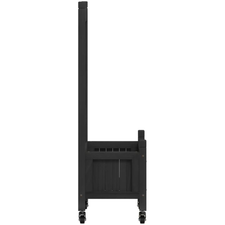 Odlingslåda med spaljé och hjul svart massivt granträ vidaXL 40 x 30 x 97.5 cm – bild 5