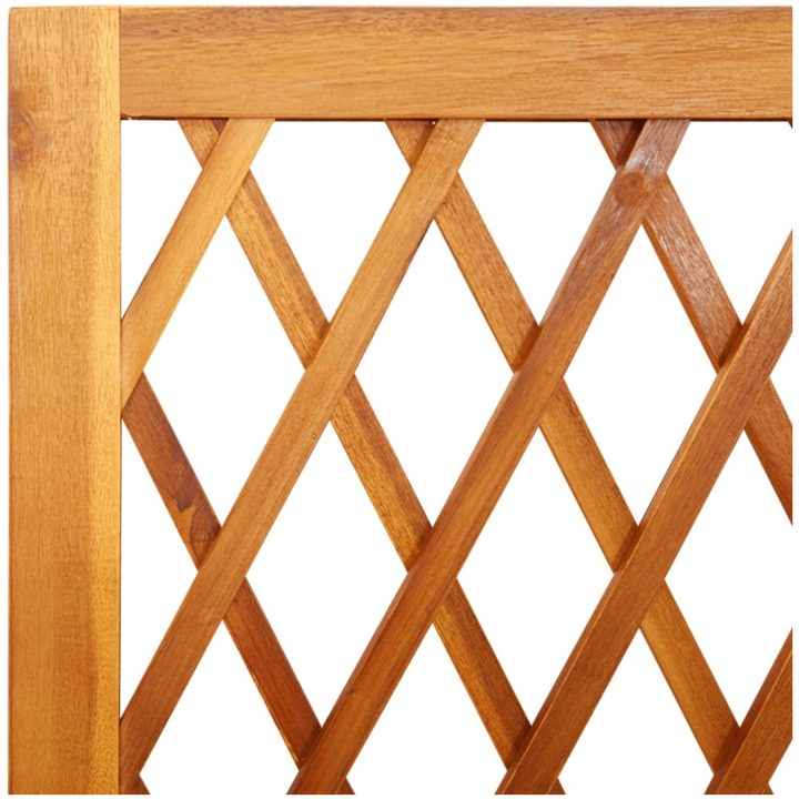 Odlingslåda med spaljé och hylla massiv akacia vidaXL 55 x 29.5 x 152 cm – bild 7