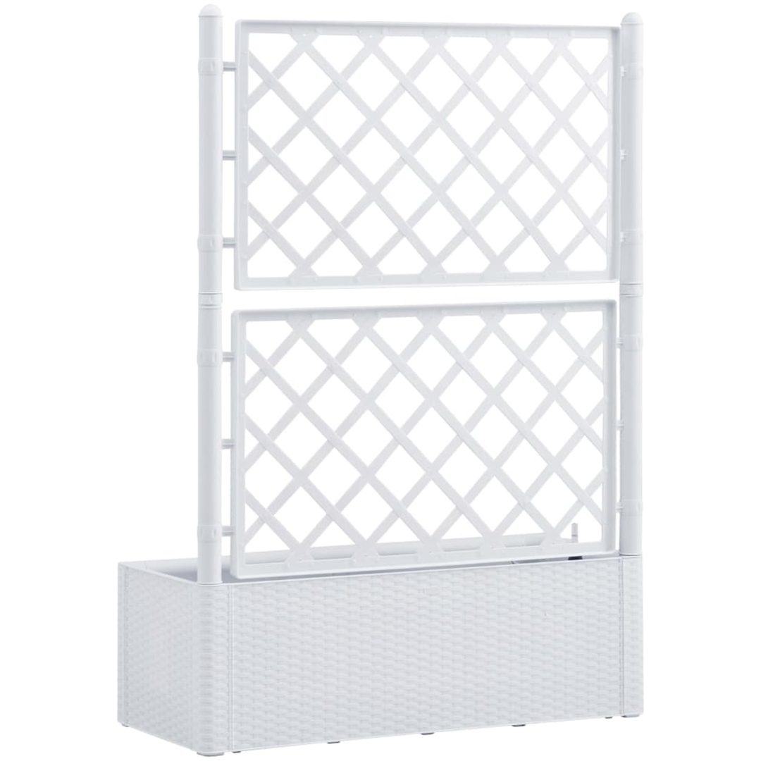 Odlingslåda med spaljé och självbevattning vit vidaXL 100 x 43 x 142 cm – bild 5