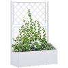 Odlingslåda med spaljé och självbevattning vit vidaXL 100 x 43 x 142 cm – miniatyr 1