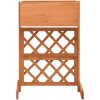 Odlingslåda med spaljé orange 45x30x74 cm massivt granträ vidaXL – miniatyr 2